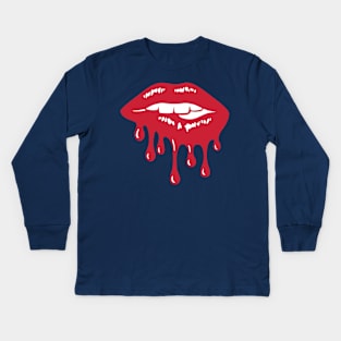 Bleeding Lips Kids Long Sleeve T-Shirt